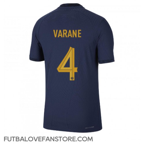 Francúzsko Raphael Varane #4 Domáci futbalový dres MS 2022 Krátky Rukáv